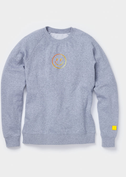 Smiley Crew Neck in Athletic Heather