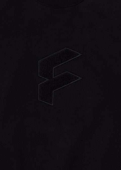 Black-on-Black Chenille F Logo Crew Neck