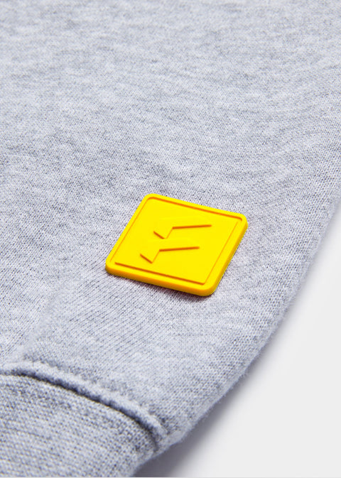 Cropped Smiley Crew Neck in Athletic Heather