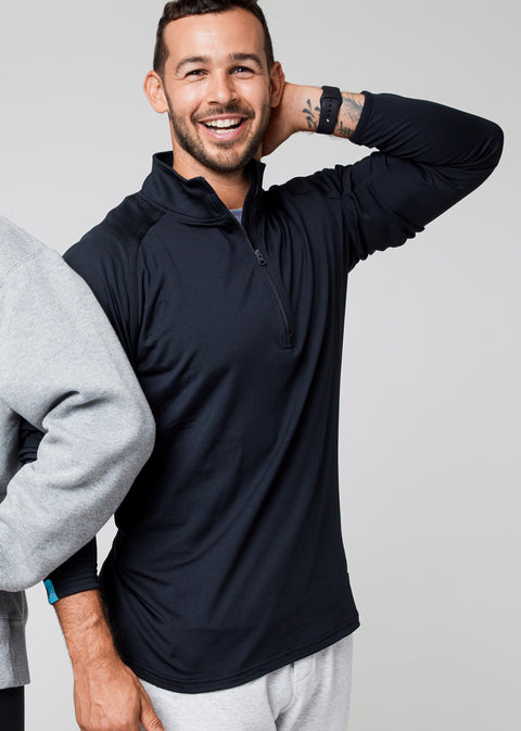 Half-Zip Pullover in Black