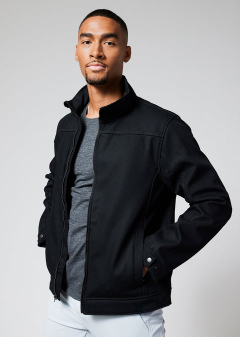 The All-Weather Zip Up Shell in Black - Men's