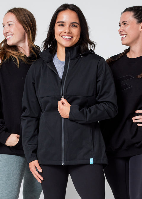 The All-Weather Zip Up Shell in Black - Women's